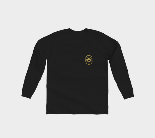 Luxe Long Sleeve T- Shirt  -  Golden Maple Heart Crest