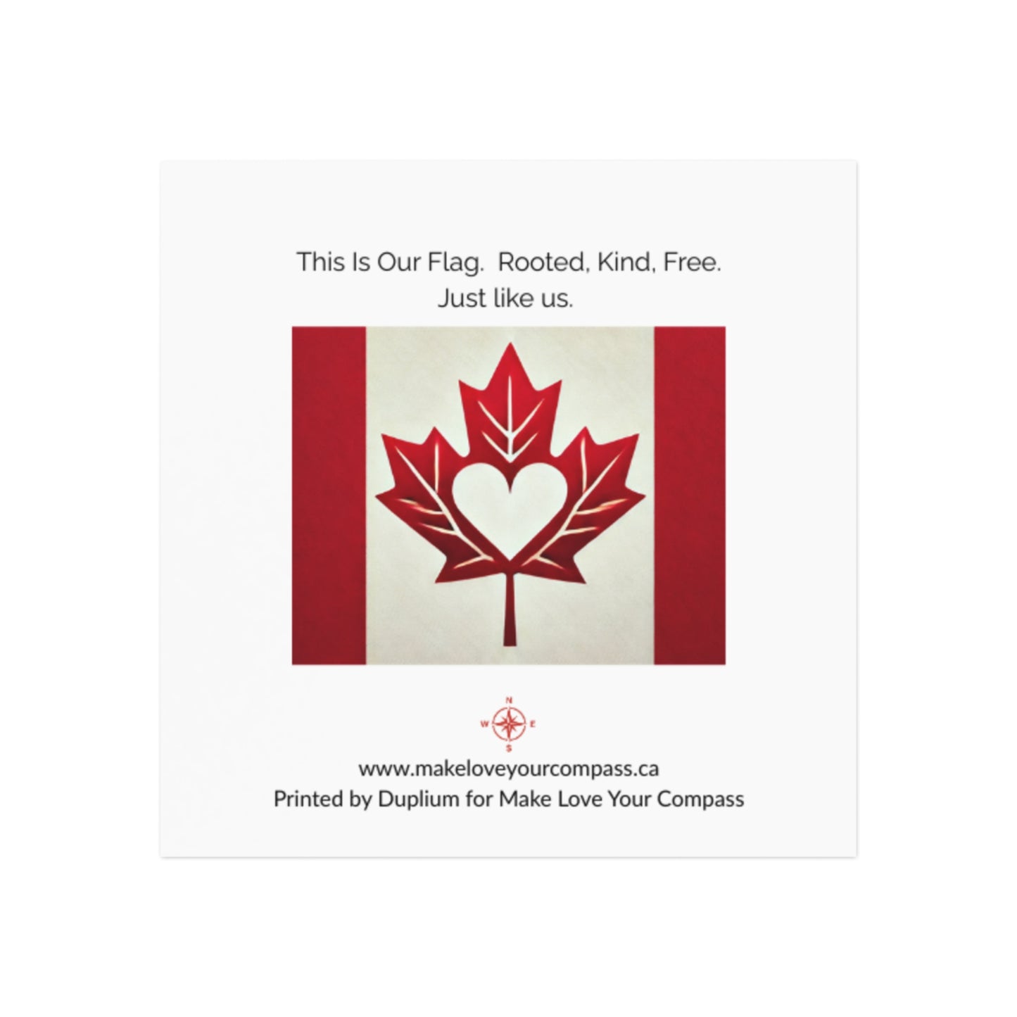 Rooted. Kind. Free. Magnet – Canada Day Edition