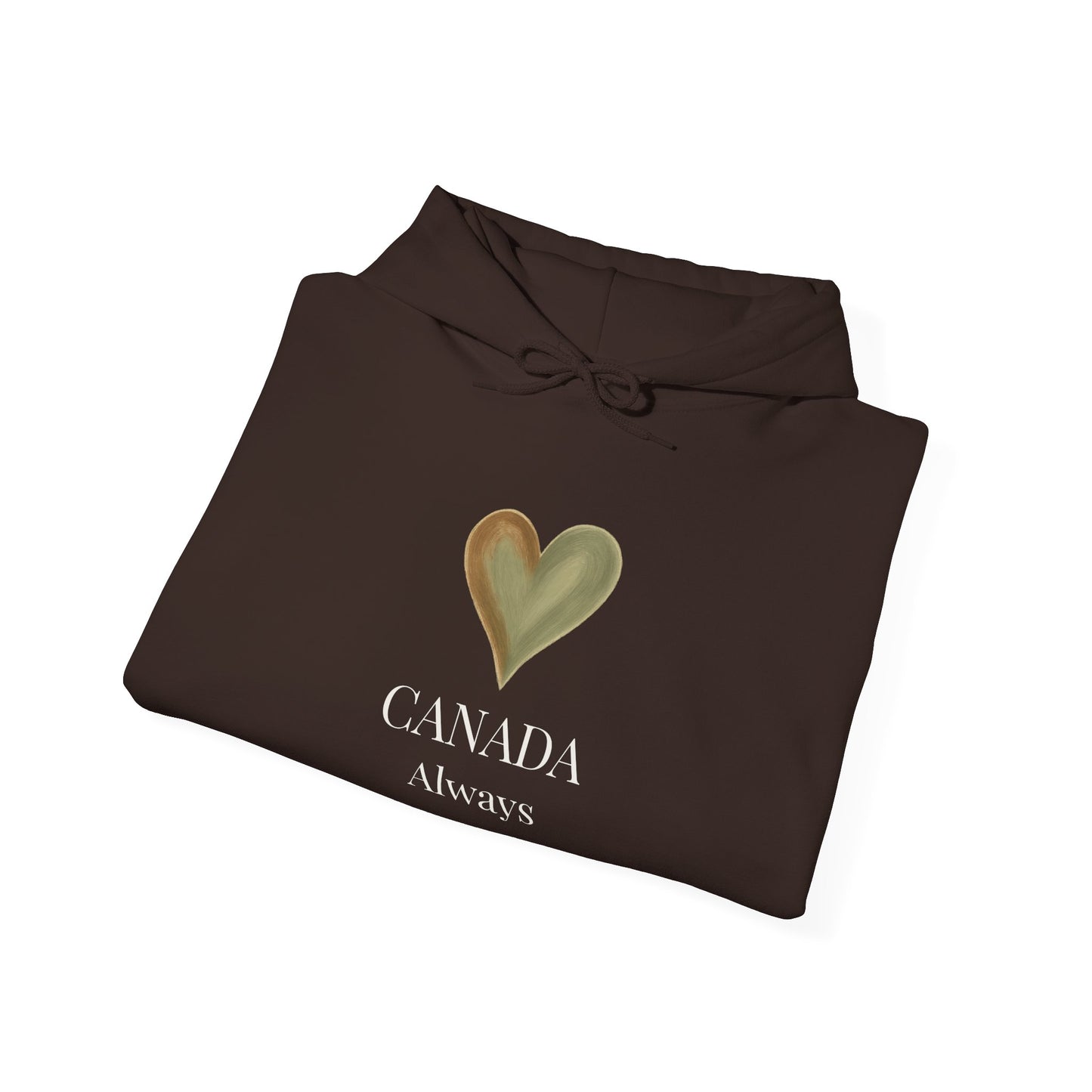 Canada, Always — Sage & Chocolate Heart Hoodie Sweatshirt | Make Love Your Compass®