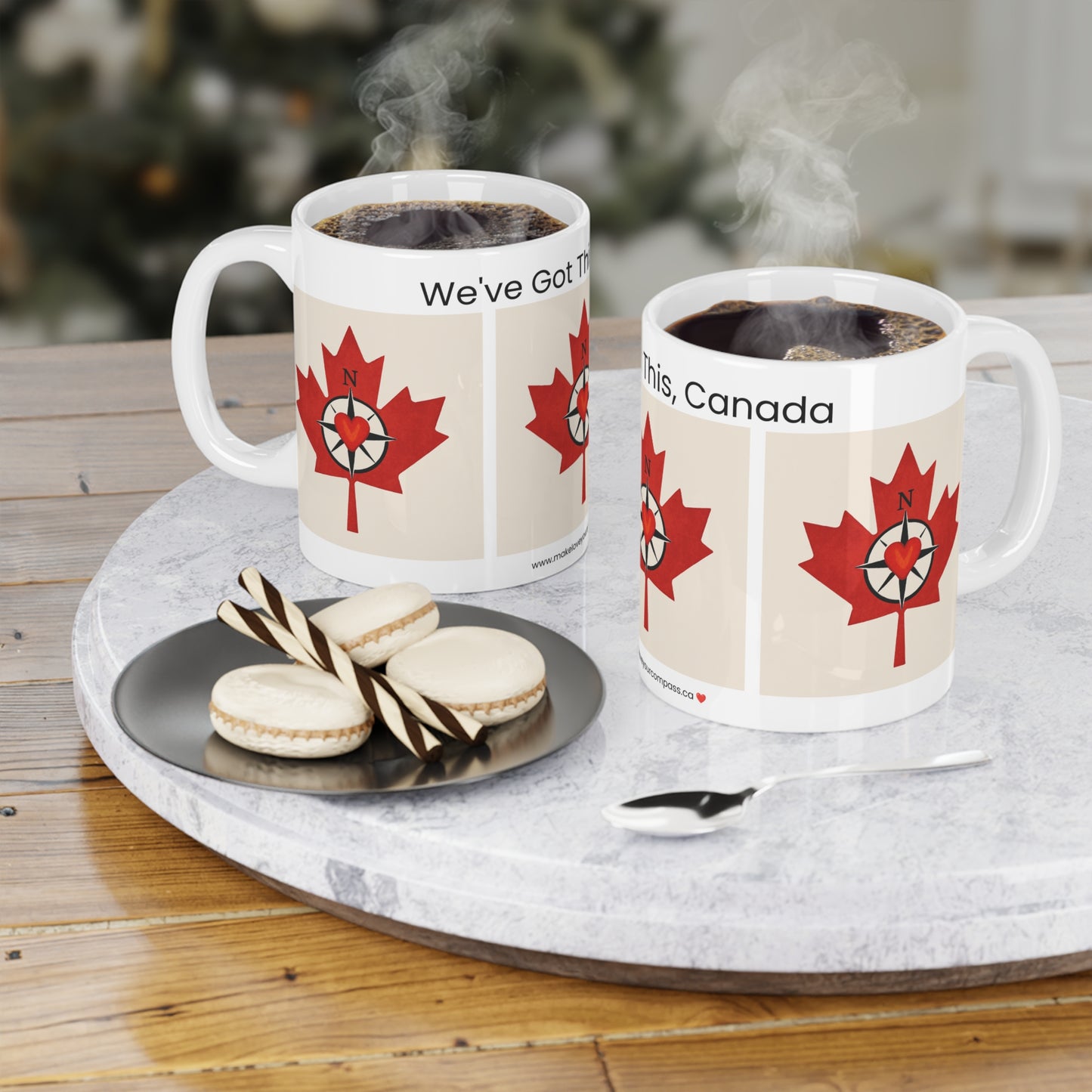 We’ve Got This, Canada – Heart Compass Maple Leaf Mug | Canadian Pride Gift | Make Love Your Compass