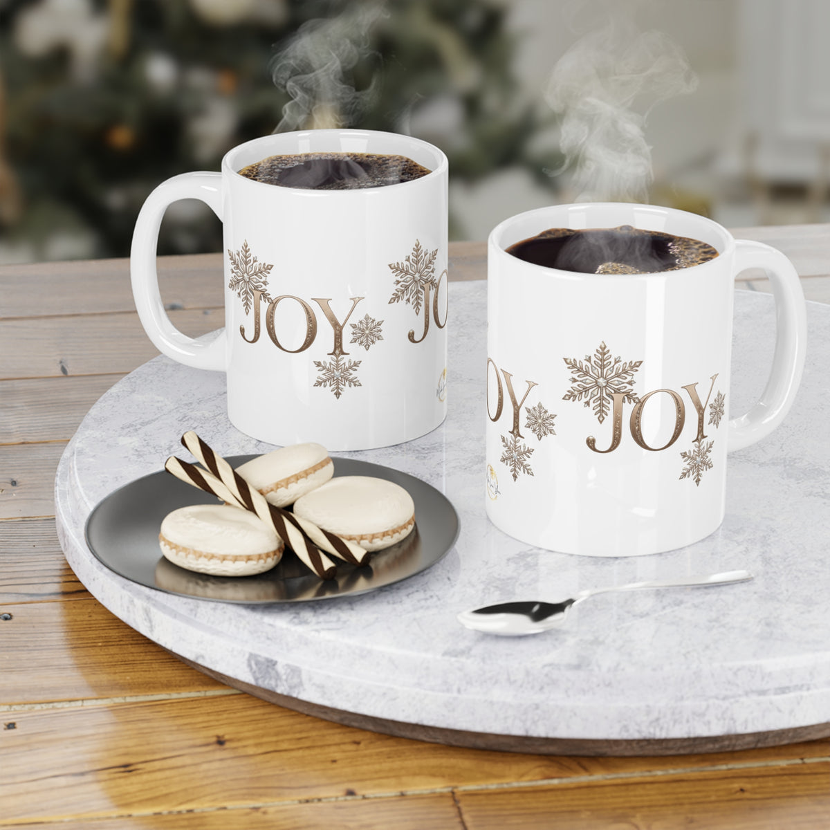 Joy Snowflake Christmas Mug