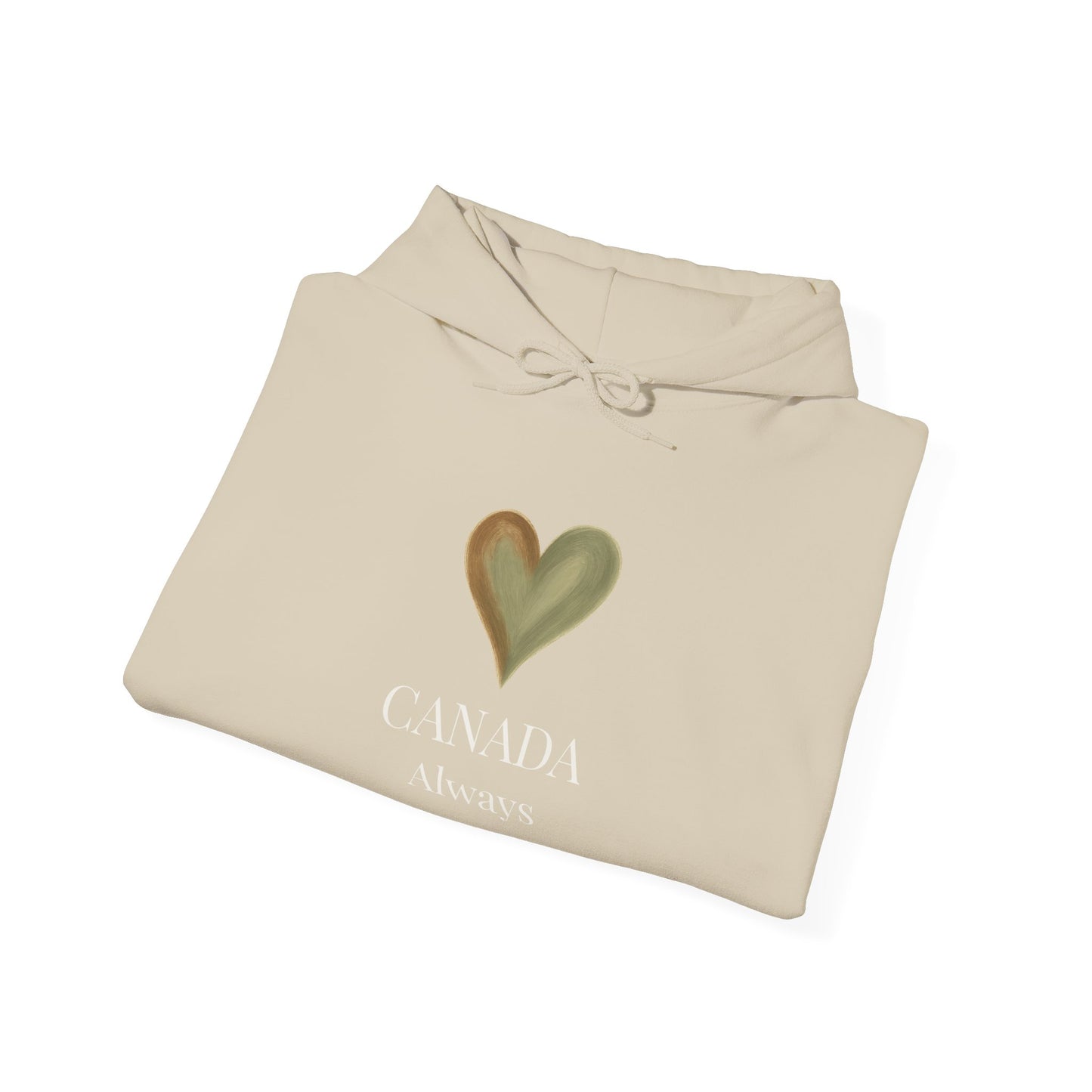 Canada, Always — Sage & Chocolate Heart Hoodie Sweatshirt | Make Love Your Compass®