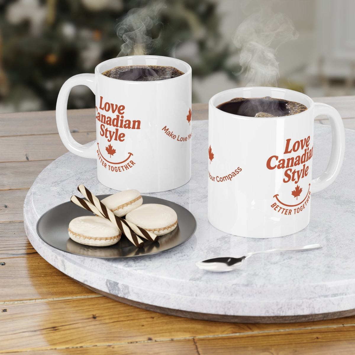 Make Love Your Compass | Love Canadian Style Ceramic Mug - White / 11oz
