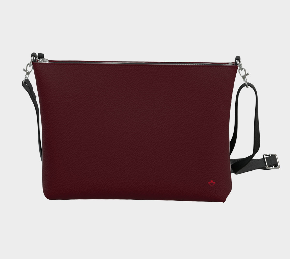 Burgundy Luxe Crossbody – Golden Maple Heart Edition.