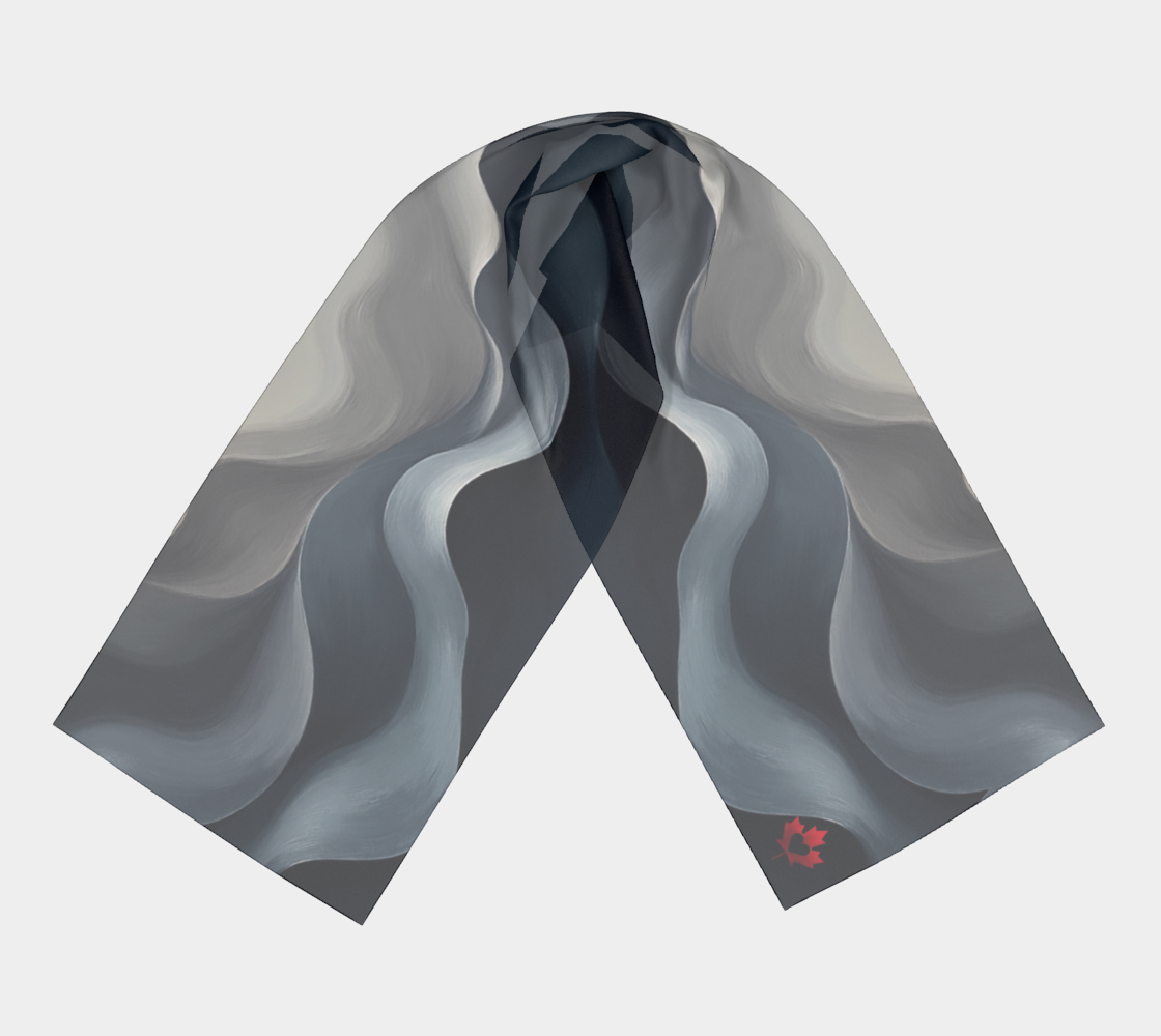 Wave Collection Scarf | Luxe Grey Swirl Premium Silk-Like