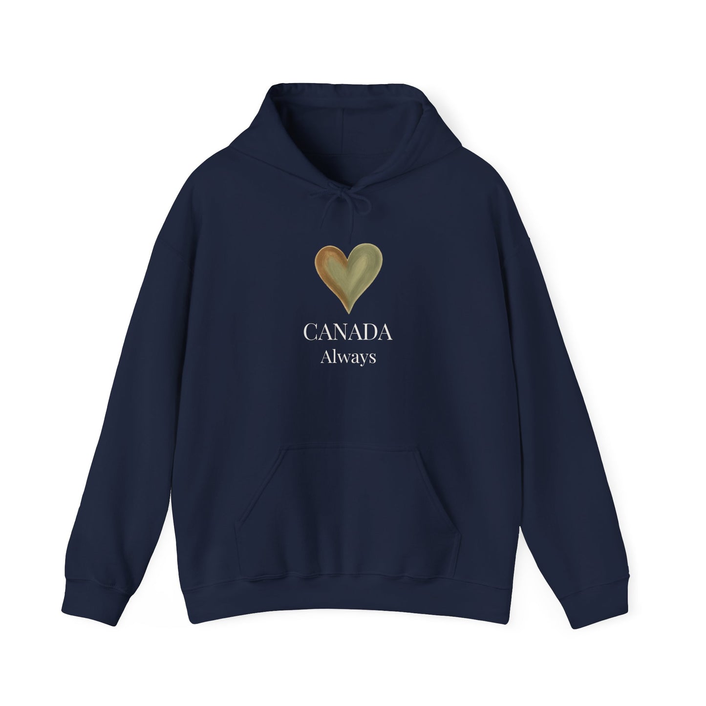 Canada, Always — Sage & Chocolate Heart Hoodie Sweatshirt | Make Love Your Compass®