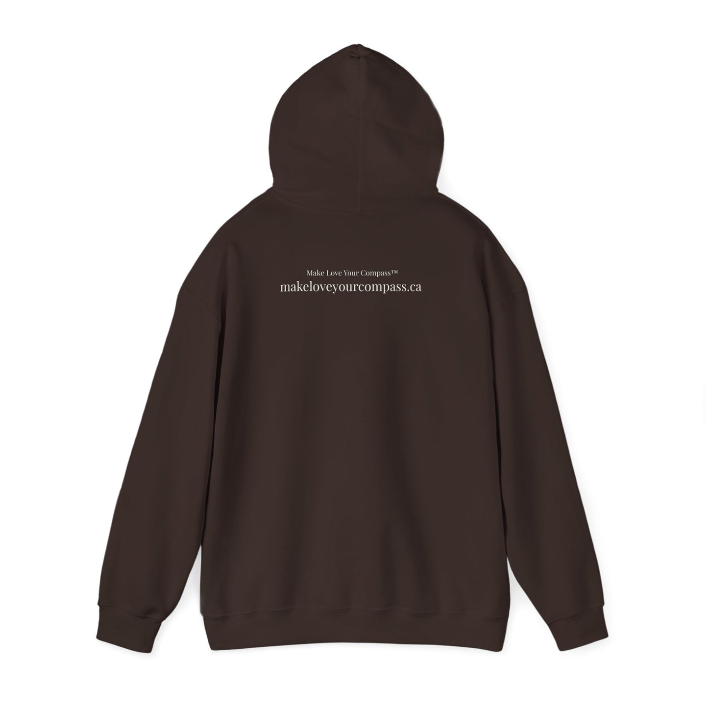 Canada, Always — Sage & Chocolate Heart Hoodie Sweatshirt | Make Love Your Compass®