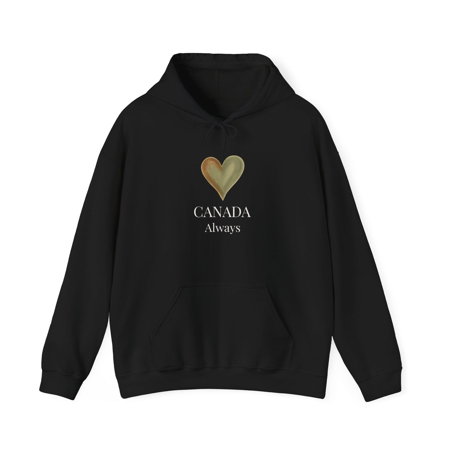 Canada, Always — Sage & Chocolate Heart Hoodie Sweatshirt | Make Love Your Compass®