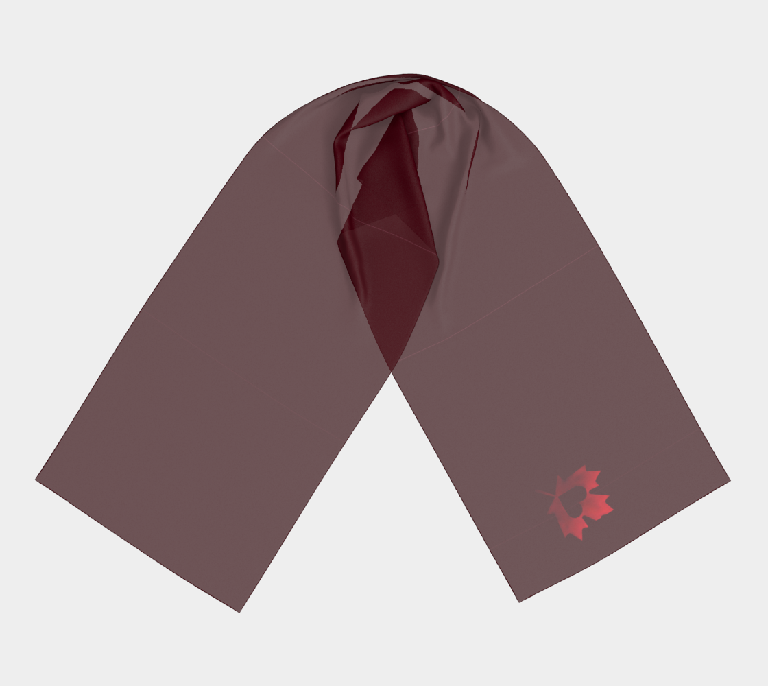 Burgundy scarf With Maple Heart Luxe Collection