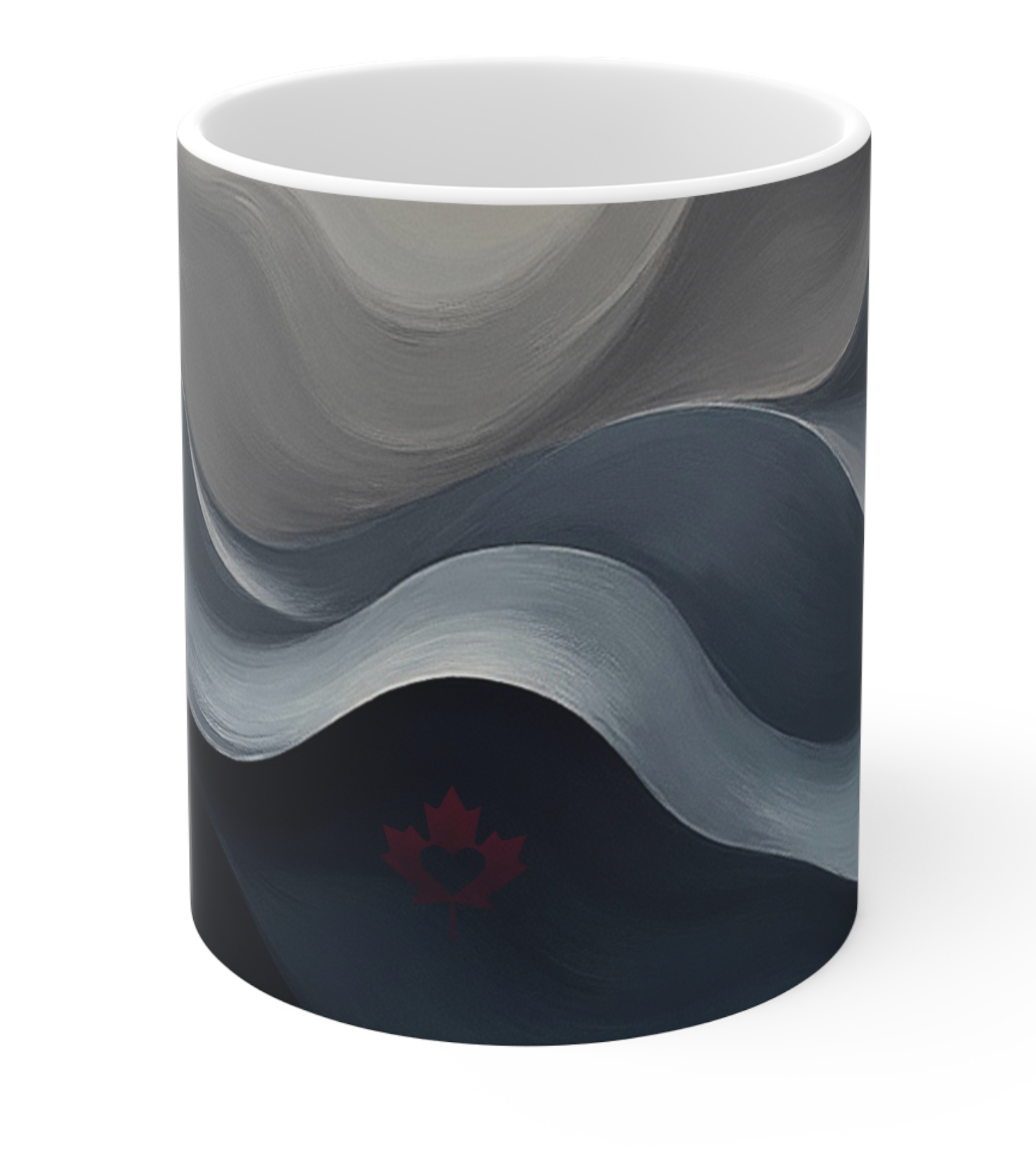 Wave Collection Mug | Luxe Grey Swirl Premium Ceramic - 11oz