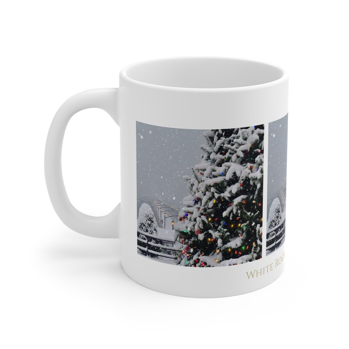 White Rock Pier at Christmas Ceramic Mug