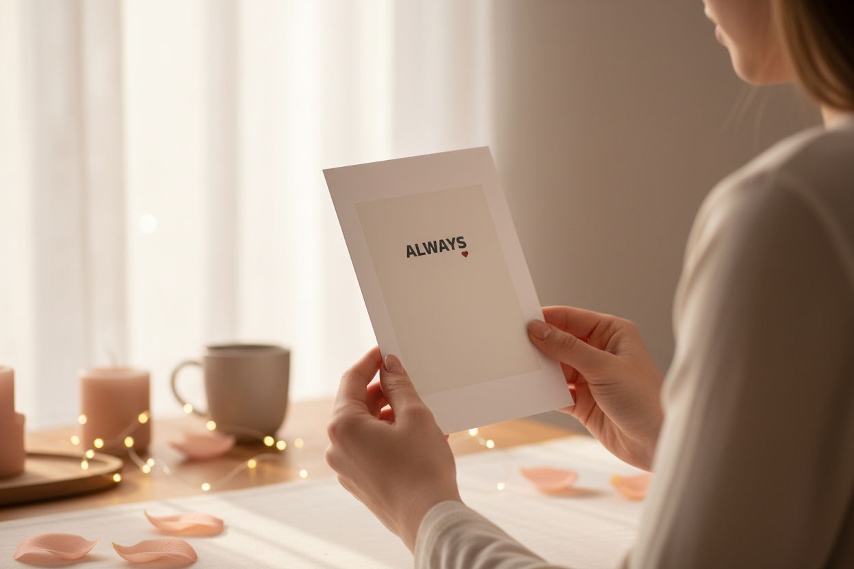 Always Card - Woman Holding Card