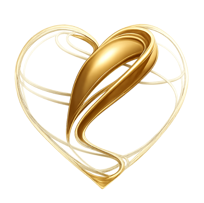 Heart with golden swirls