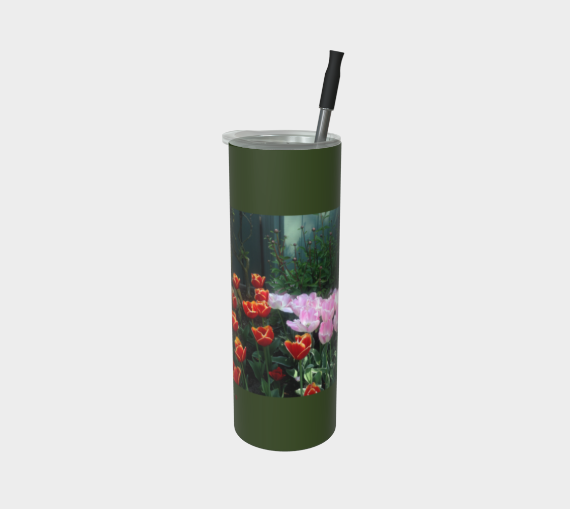Skagit Tulip Festival Stainless Steel Tumbler — Spring Garden All‑Over Print Art