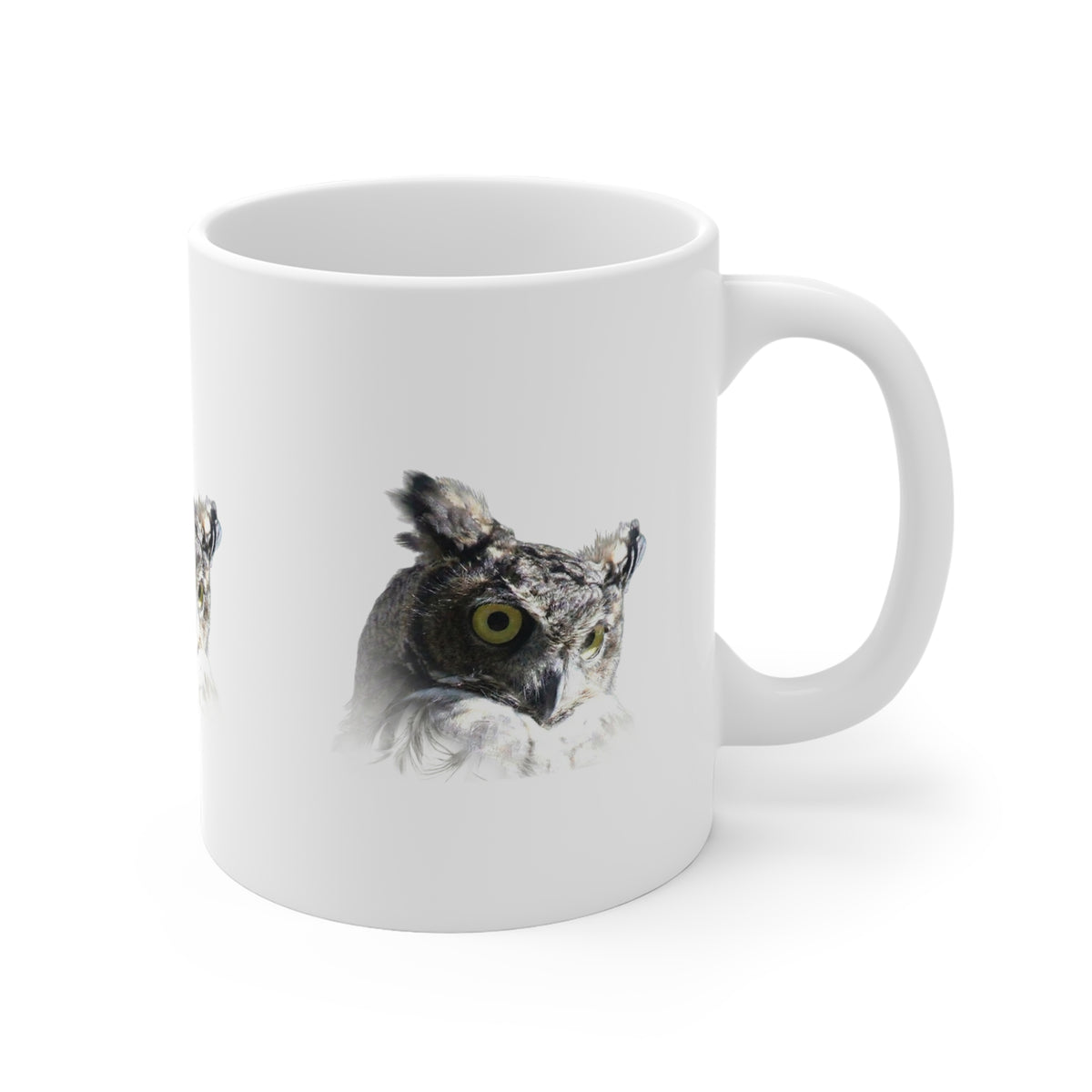 Make Love Your Compass | Great Horned Owl Ceramic Mug - White