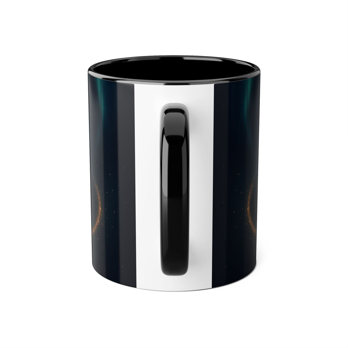 Make Love Your Compass | Stardust Black Cat Accent Mug - 11oz