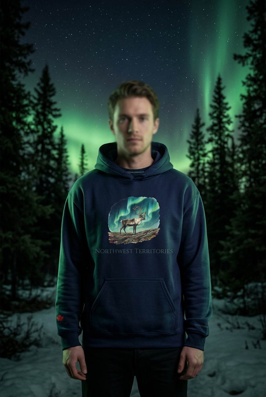 Northwest Territories Aurora Caribou Premium Hoodie