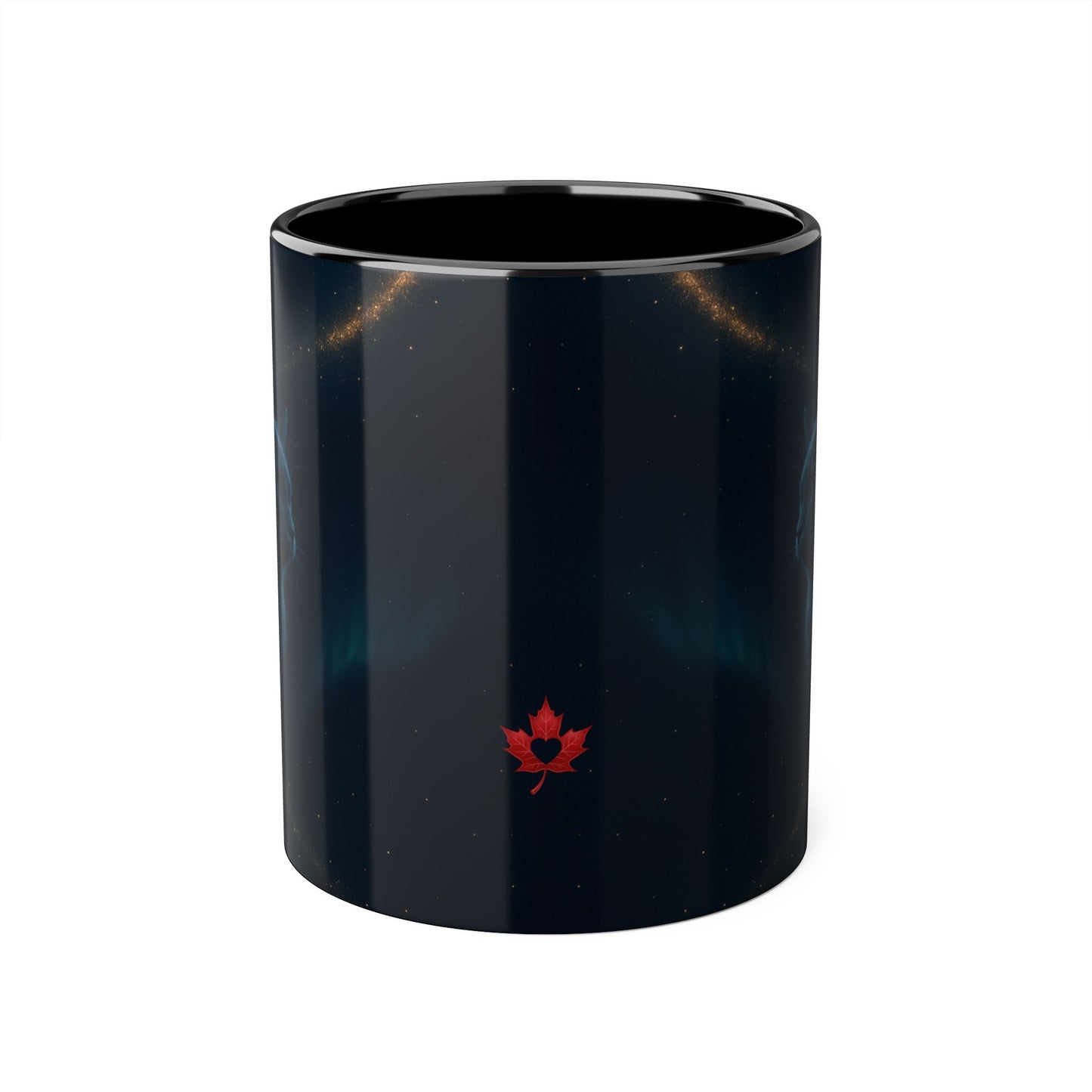Make Love Your Compass | Stardust Black Cat Accent Mug - 11oz