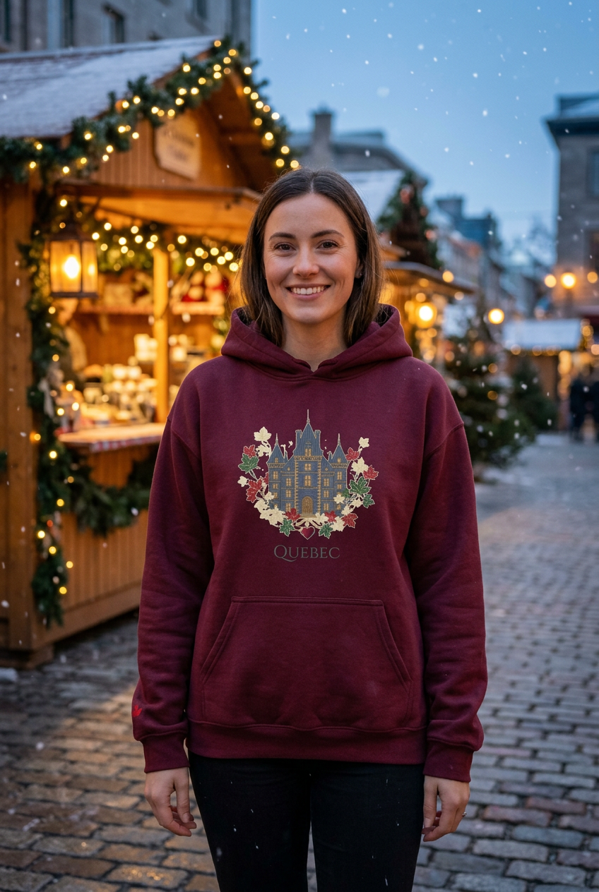 Quebec Historic Chateau Crest Premium Hoodie