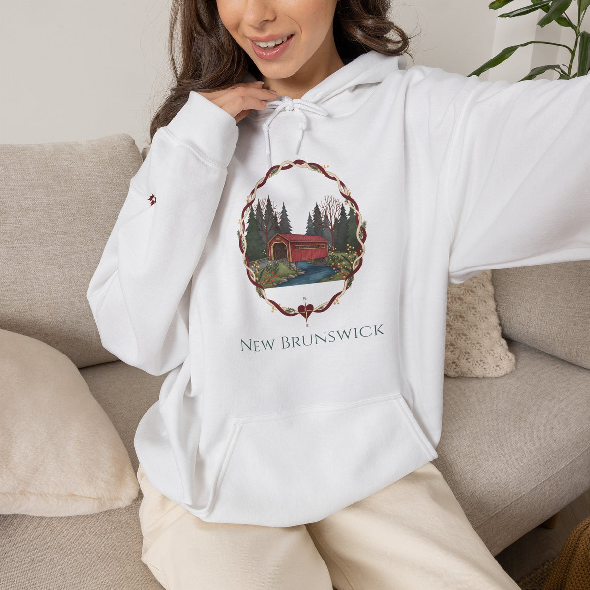 New Brunswick Covered Bridge Crest Premium Hoodie
