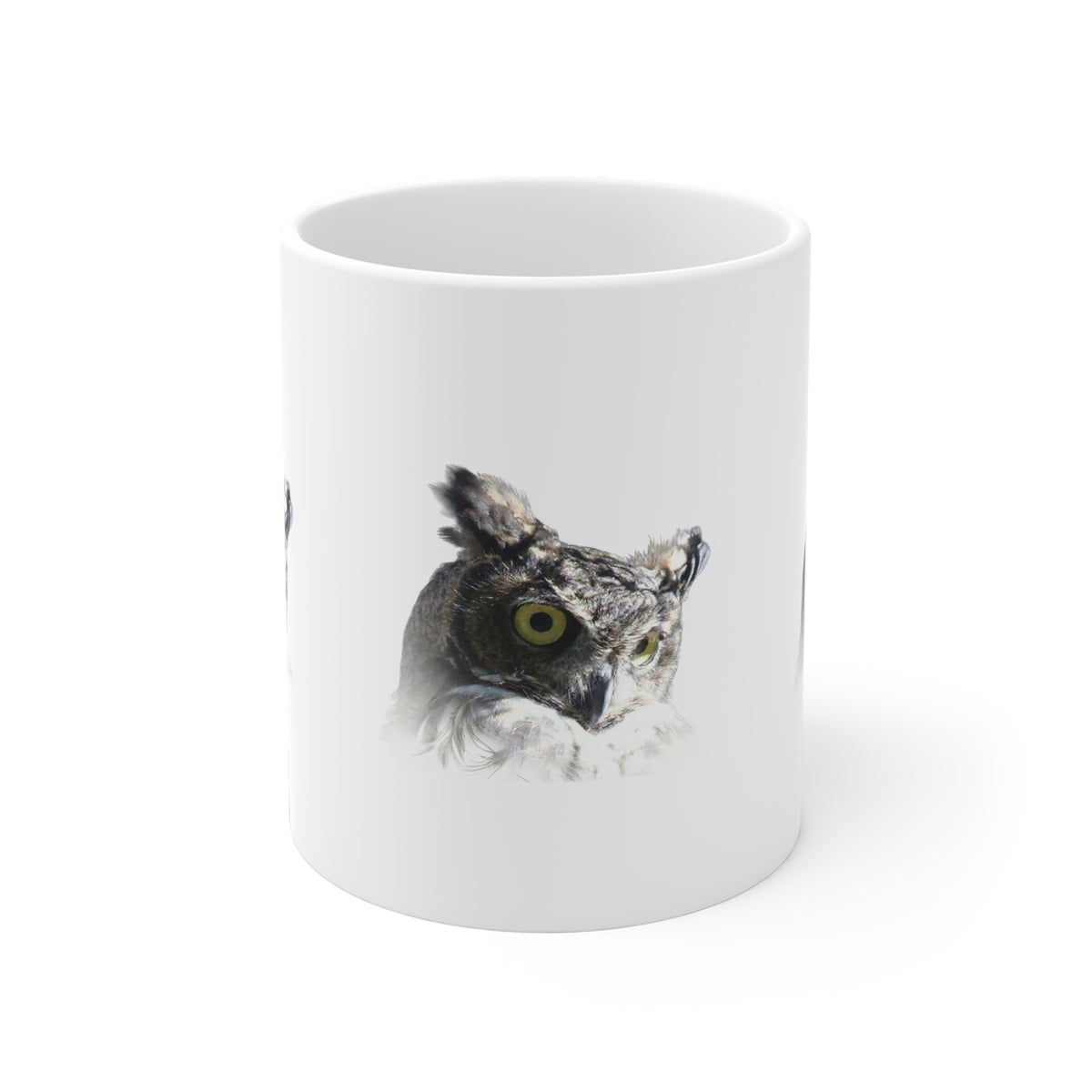 Make Love Your Compass | Great Horned Owl Ceramic Mug - White
