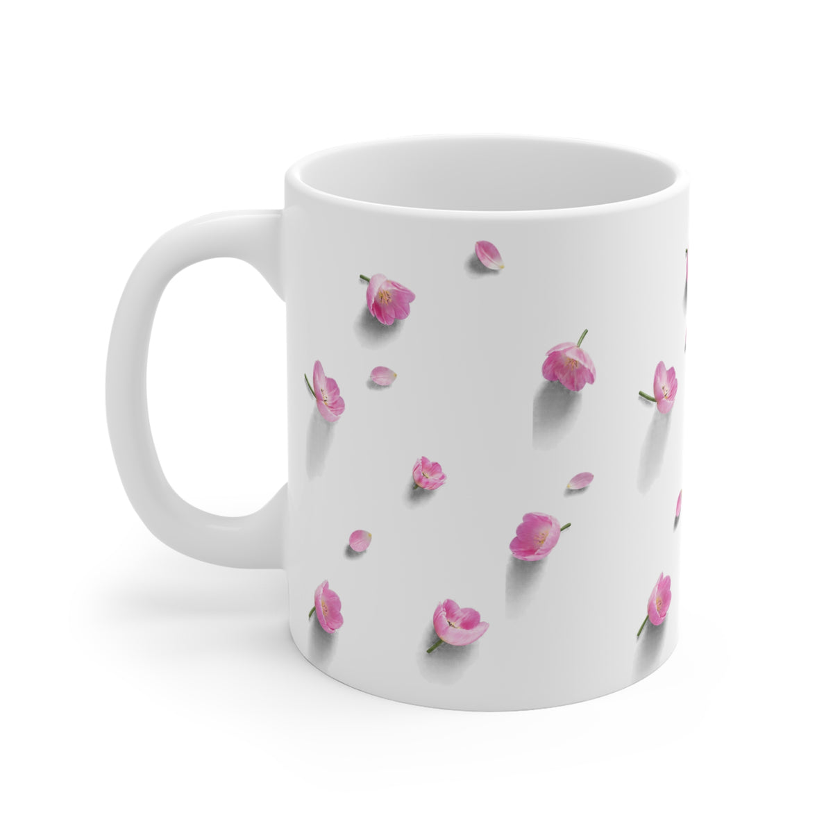 Pink Flower Petals Ceramic Mug