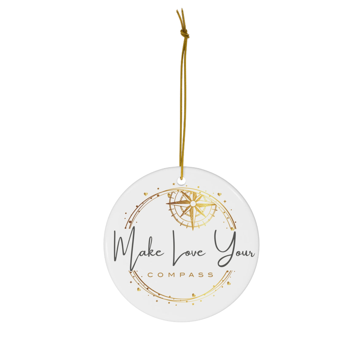 Moon & Compass Ceramic Ornament — Holiday Decor Keepsake