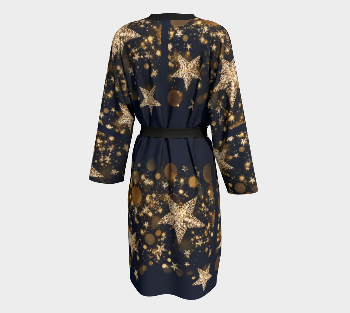 Winter Wonderglow Midnight Blue Luxury Peignoir Robe