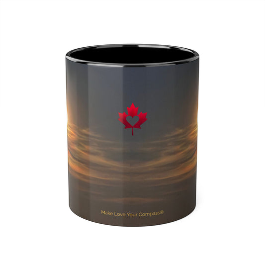 Make Love Your Compass | Moonlit Sunset Accent Mug | 11oz.