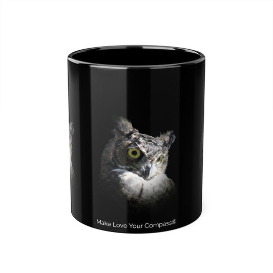 Make Love Your Compass | Great Horned Owl Accent Mug - 11oz