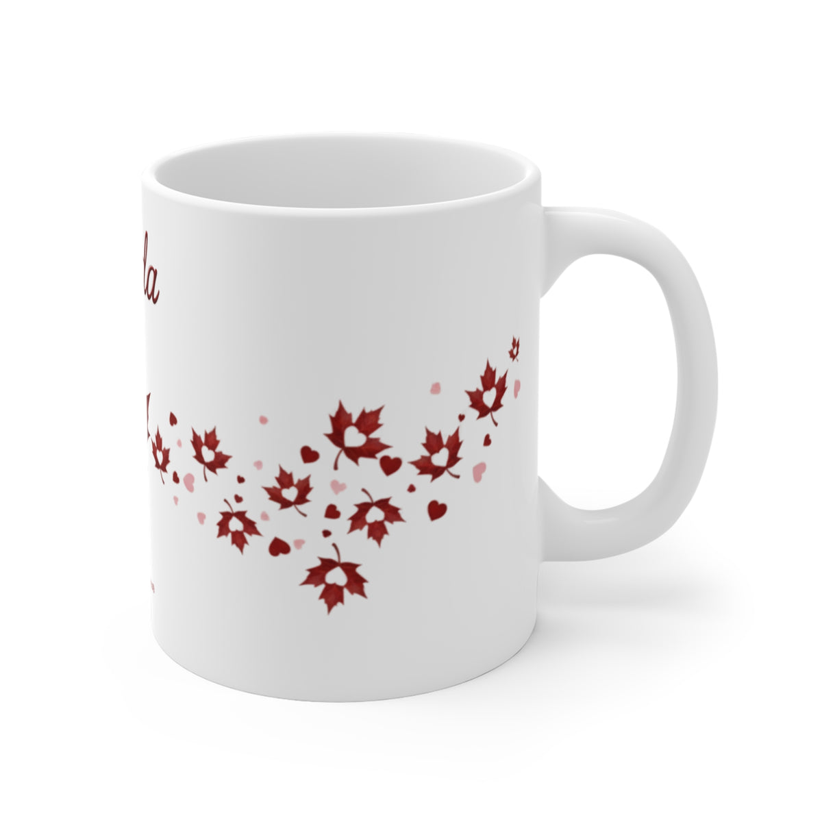Canada Maple Leaf Heart Mug | Canadian Flag Maple Leaf Design
