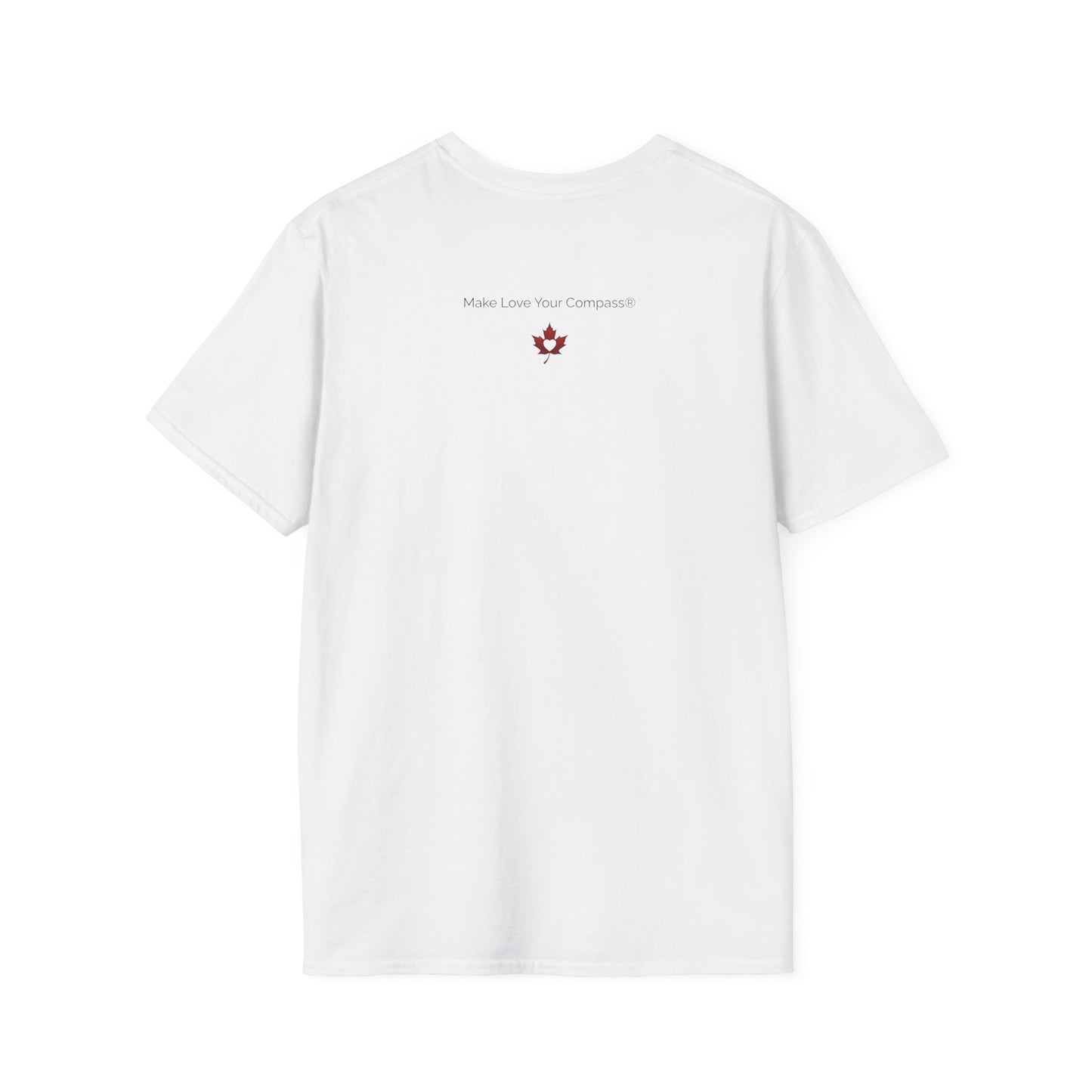 Make Love Your Compass | Unisex Maple Leaf Heart Graphic Tee - White