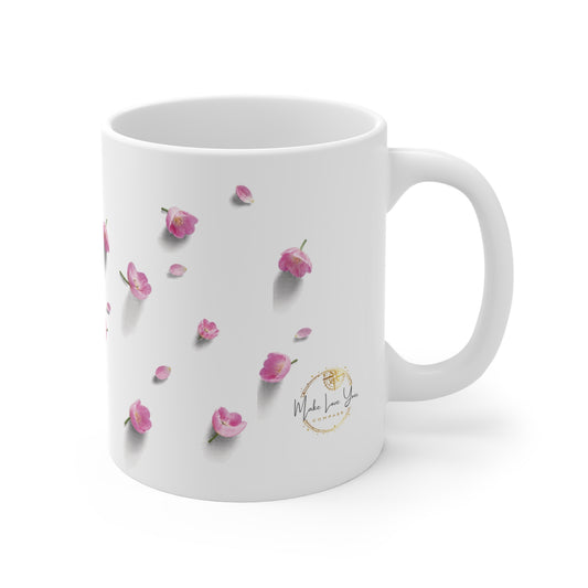 Pink Flower Petals Ceramic Mug