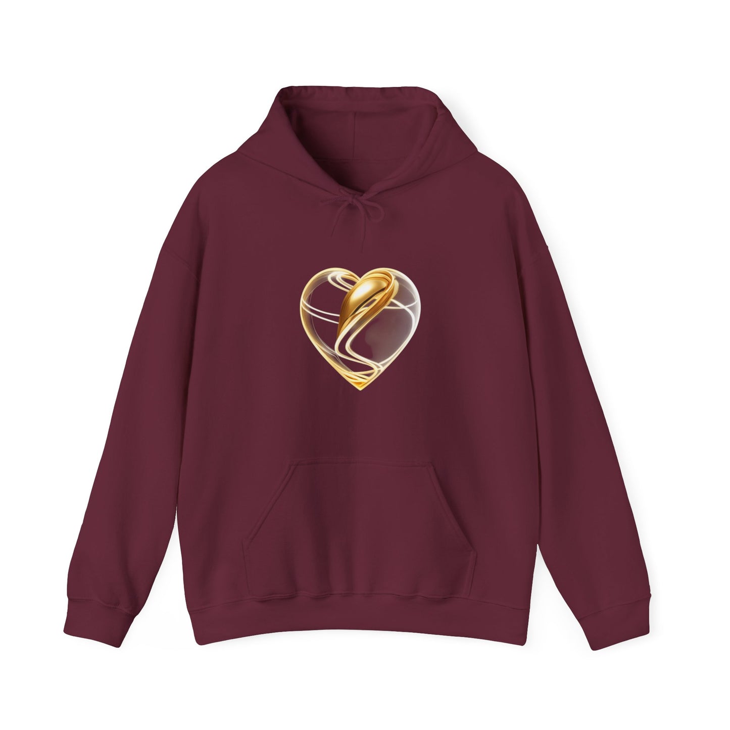 Gold Heart Ribbon Hoodie