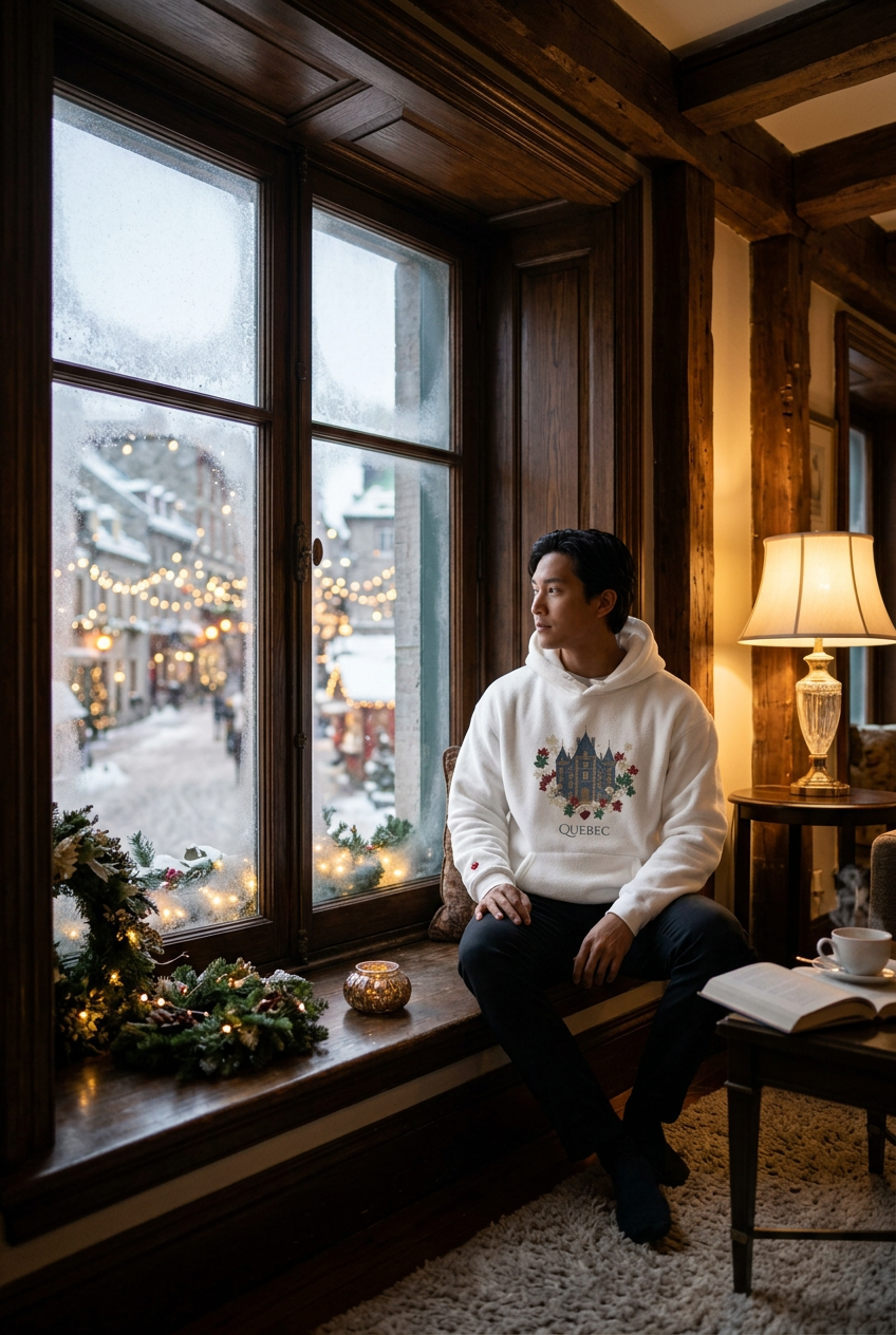 Quebec Historic Chateau Crest Premium Hoodie