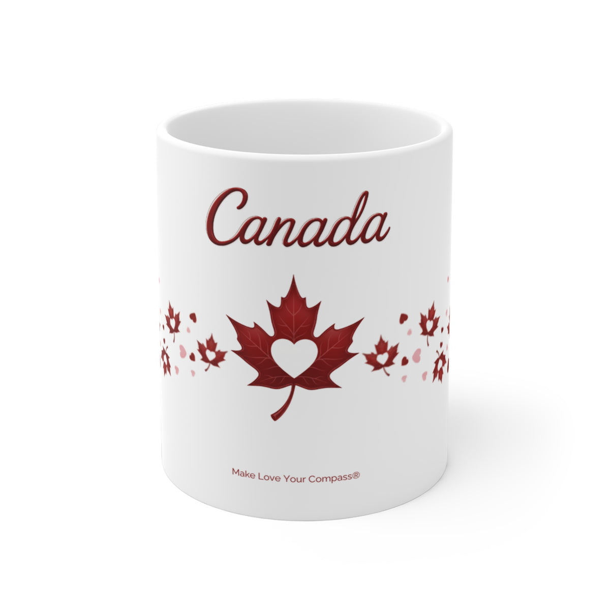 Canada Maple Leaf Heart Mug | Canadian Flag Maple Leaf Design