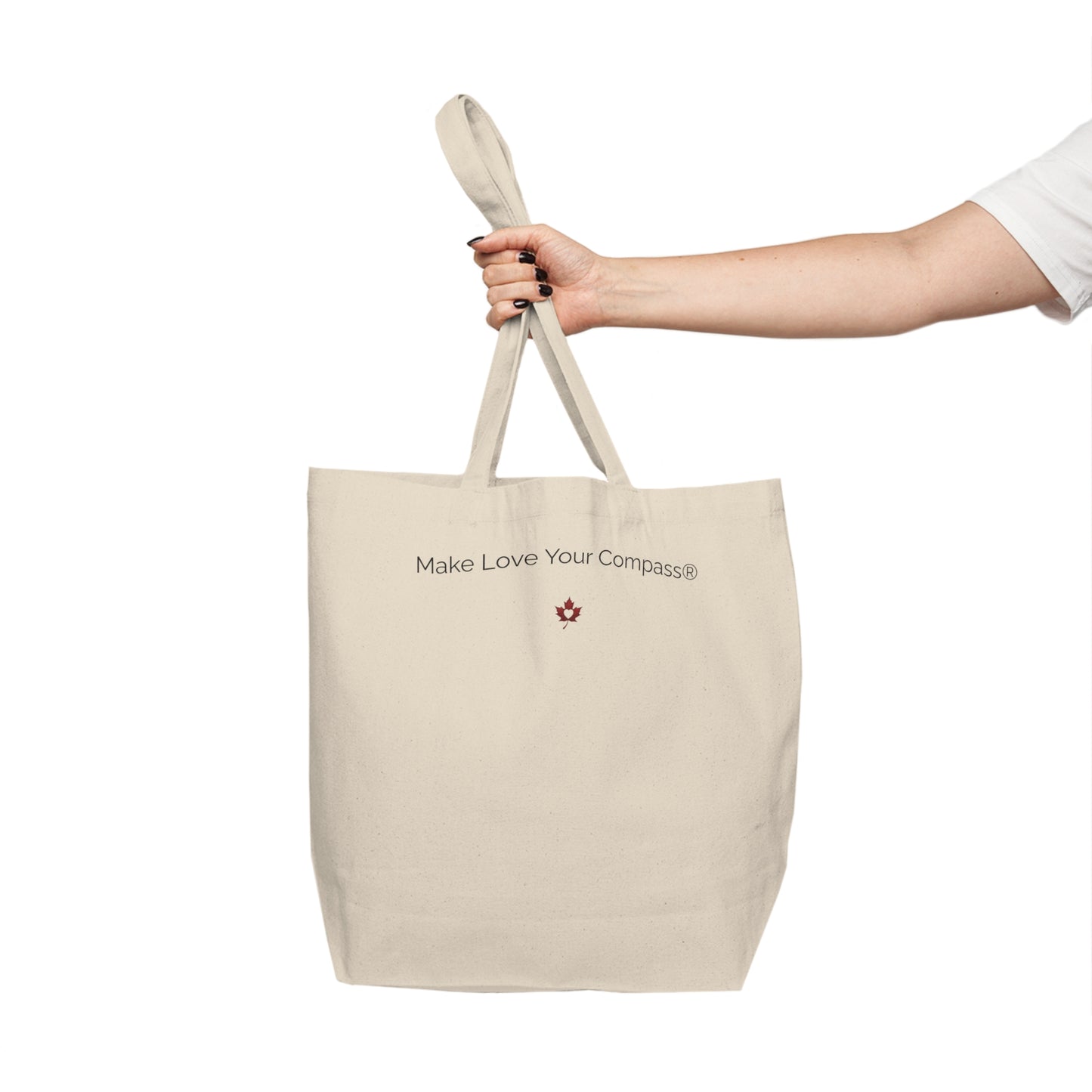 Make Love Your Compass | Great Horned Owl Canvas Shopping Tote - Natural