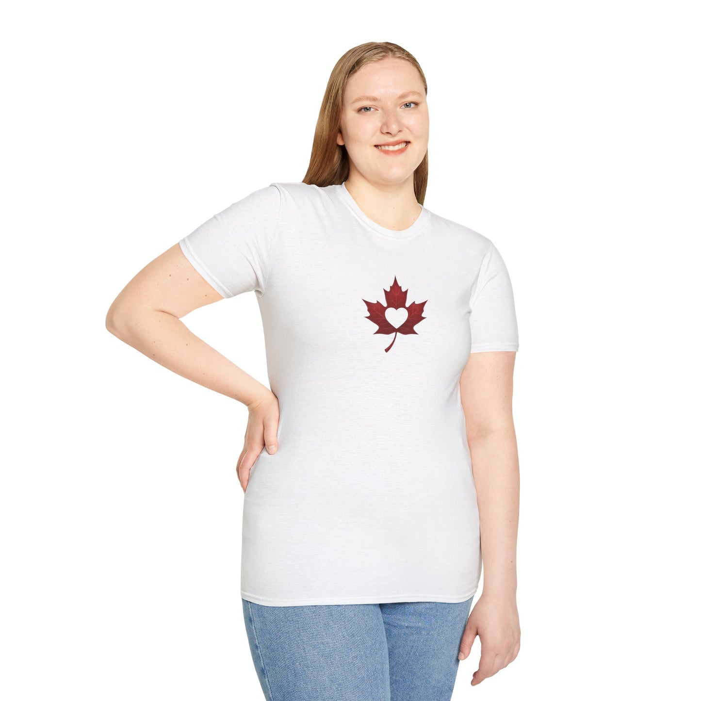 Make Love Your Compass | Unisex Maple Leaf Heart Graphic Tee - White