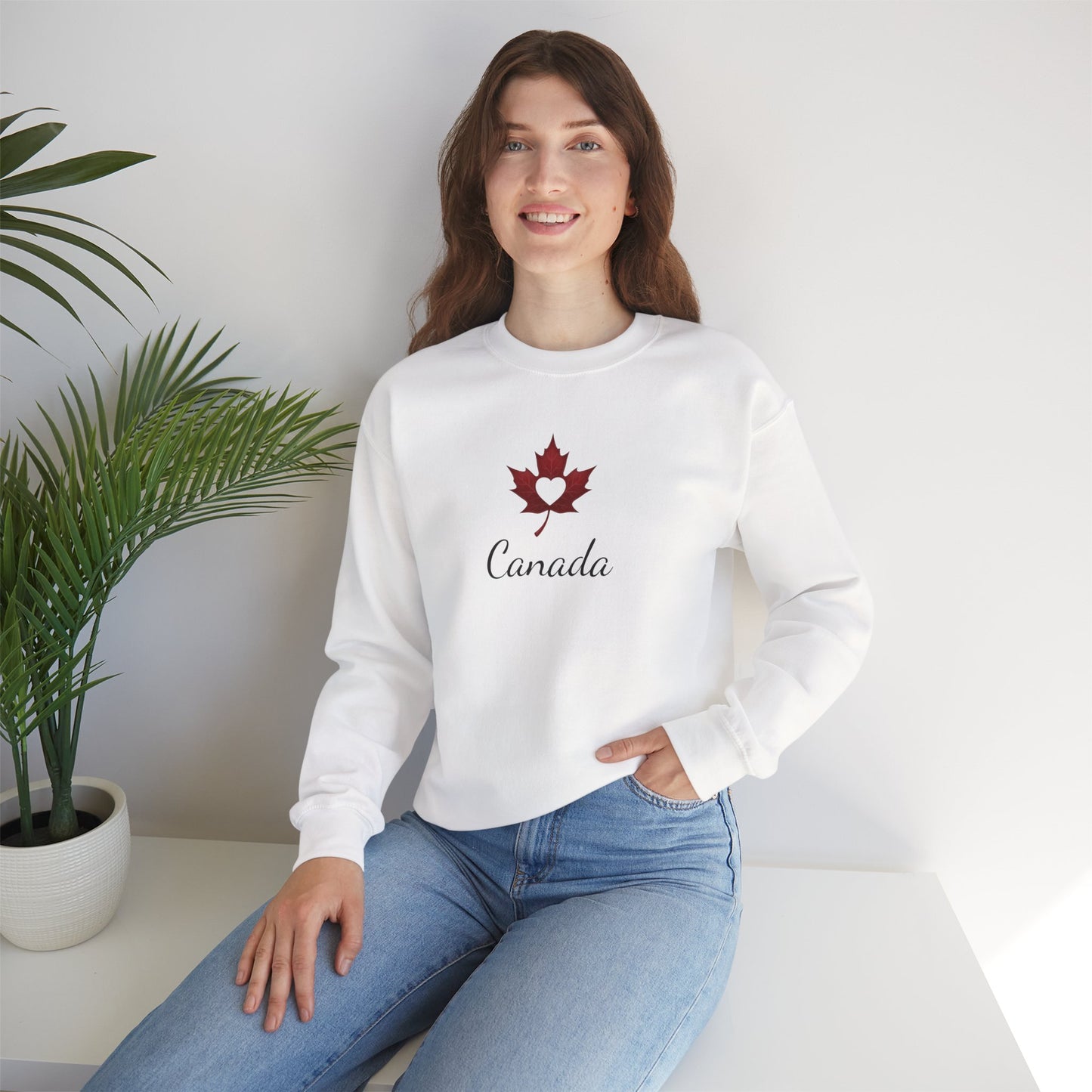 Make Love Your Compass | Canada Sweatshirt with Maple Heart Moti