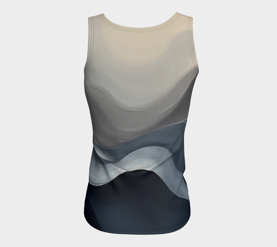 Wave Collection Tank - Regular Fit | Luxe Grey Swirl Premium Fitted Top