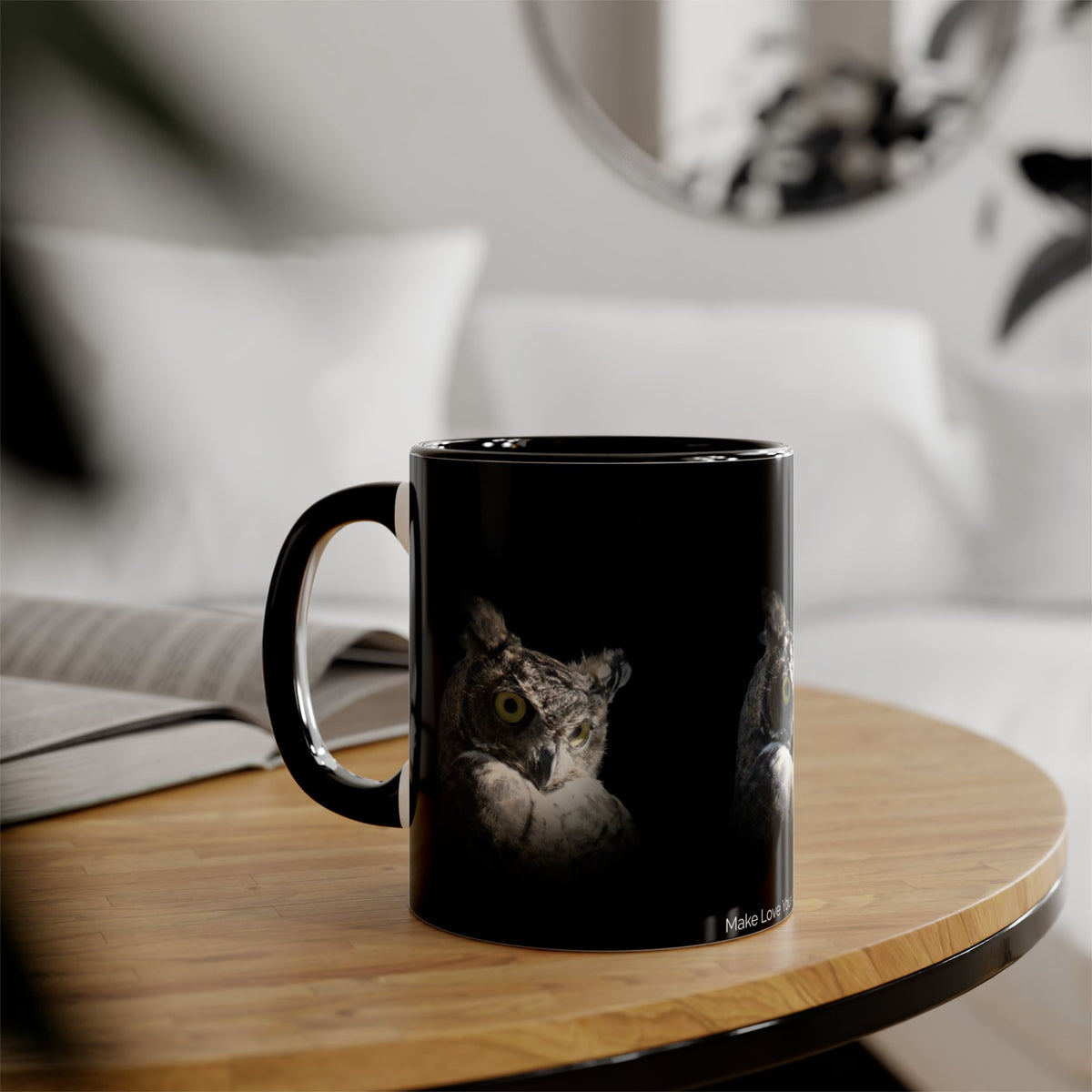 Make Love Your Compass | Great Horned Owl Accent Mug - 11oz