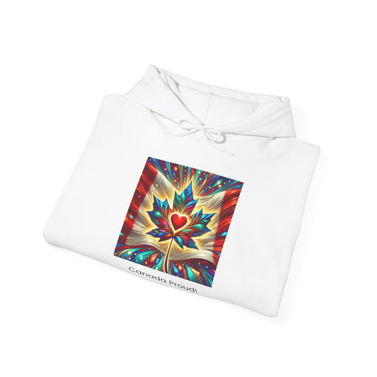 Canada Proud Maple Leaf Heart Hoodie