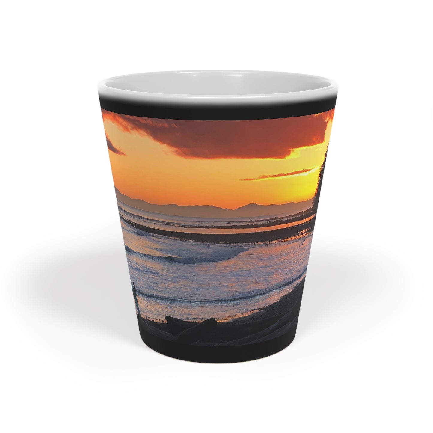 Sunset Beach Latte Mug — 12oz Coastal Coffee Cup