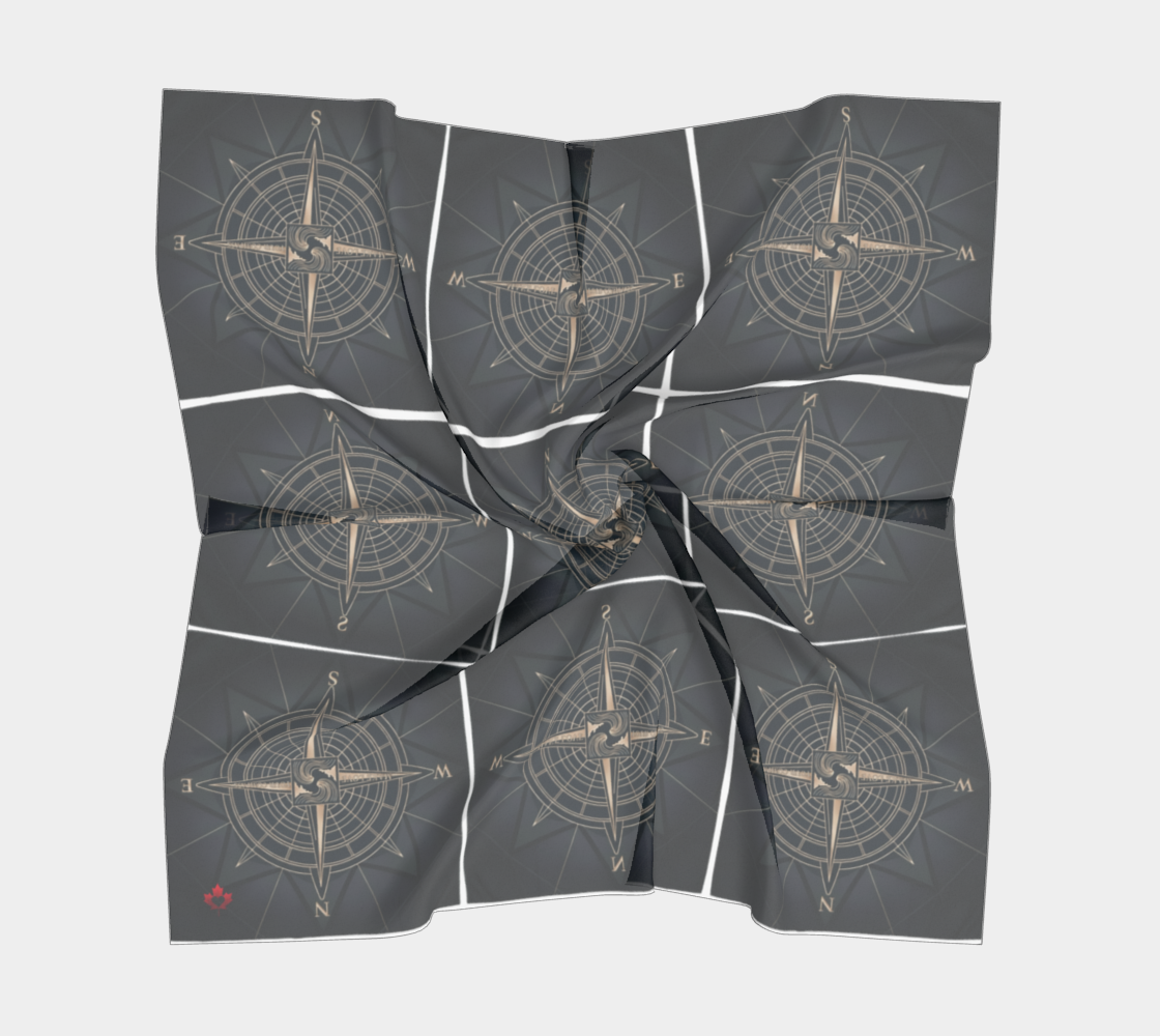 Navigate Love Compass Scarf - Premium Silk Charmeuse 50x50 for Him