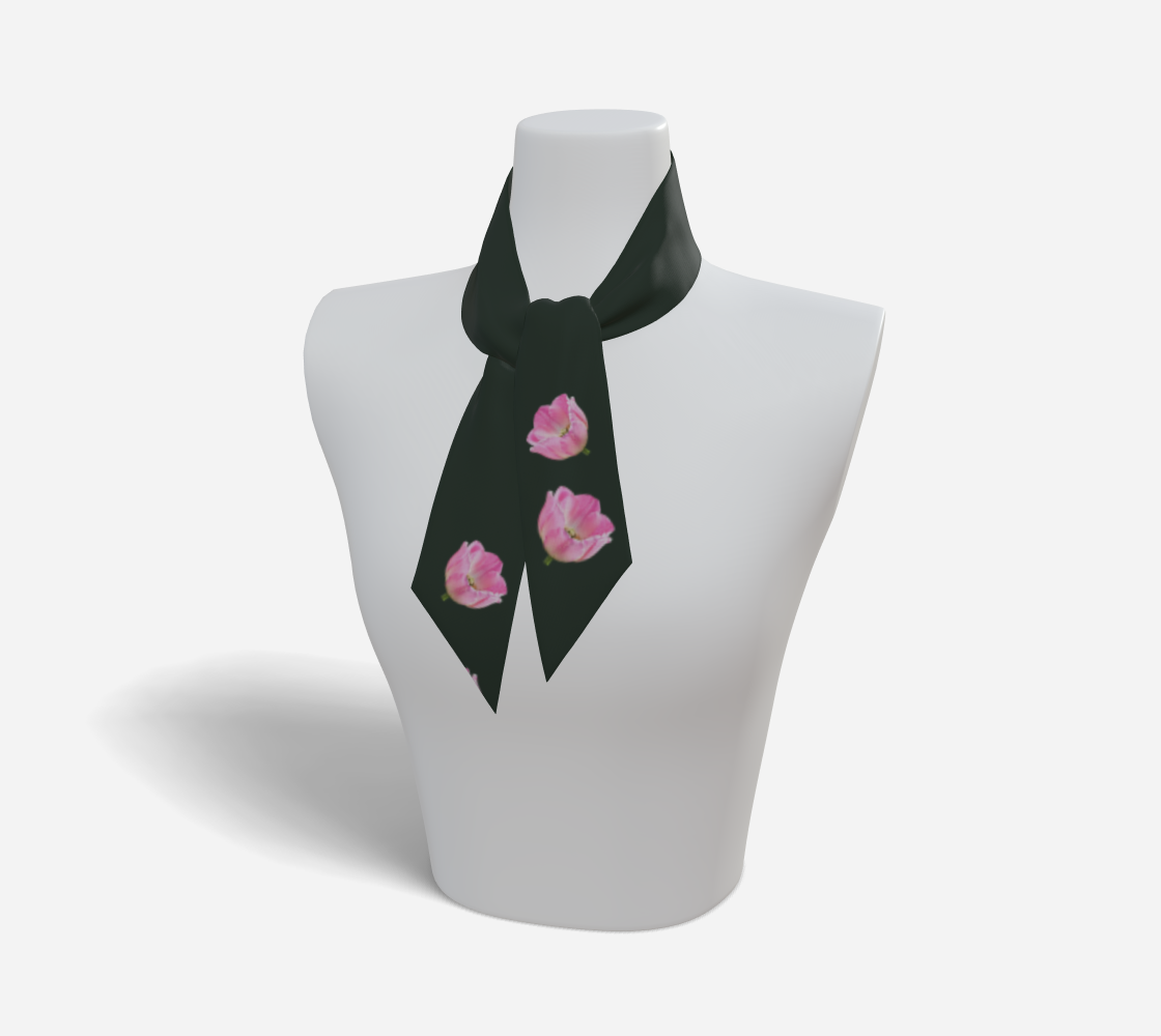 Botanical Bloom Luxury Mulberry Silk Twilly Scarf