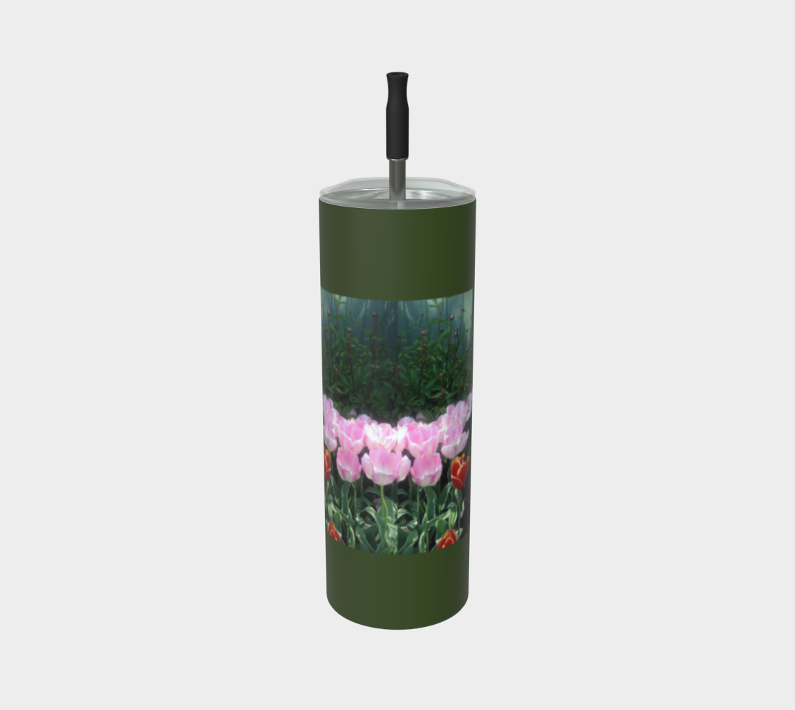 Skagit Tulip Festival Stainless Steel Tumbler — Spring Garden All‑Over Print Art