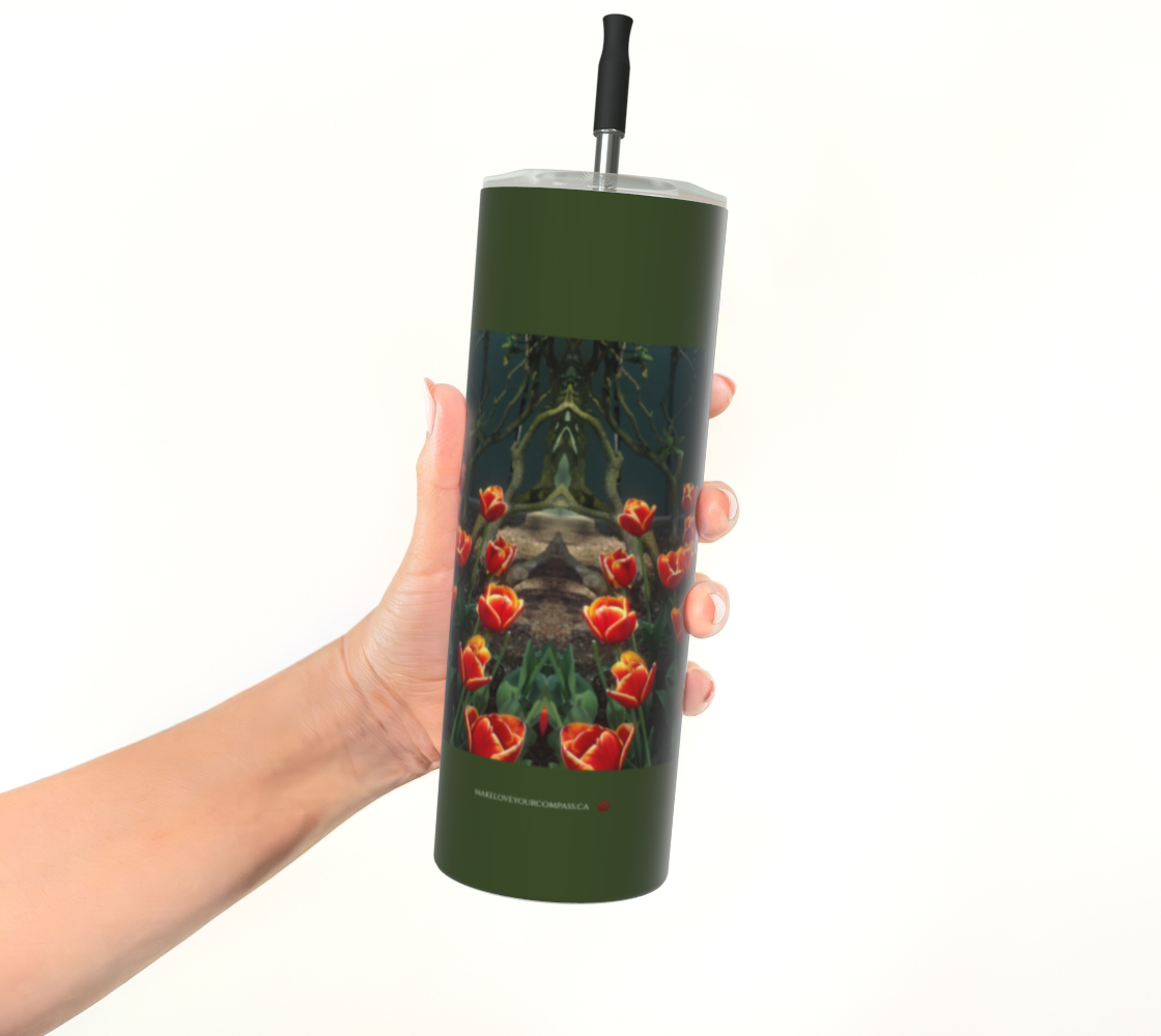 Skagit Tulip Festival Stainless Steel Tumbler — Spring Garden All‑Over Print Art