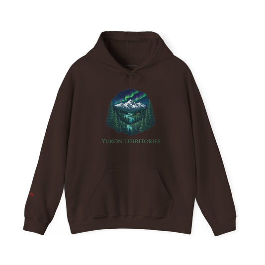 Yukon Territories Mountain Aurora Premium Heavyweight Hoodie