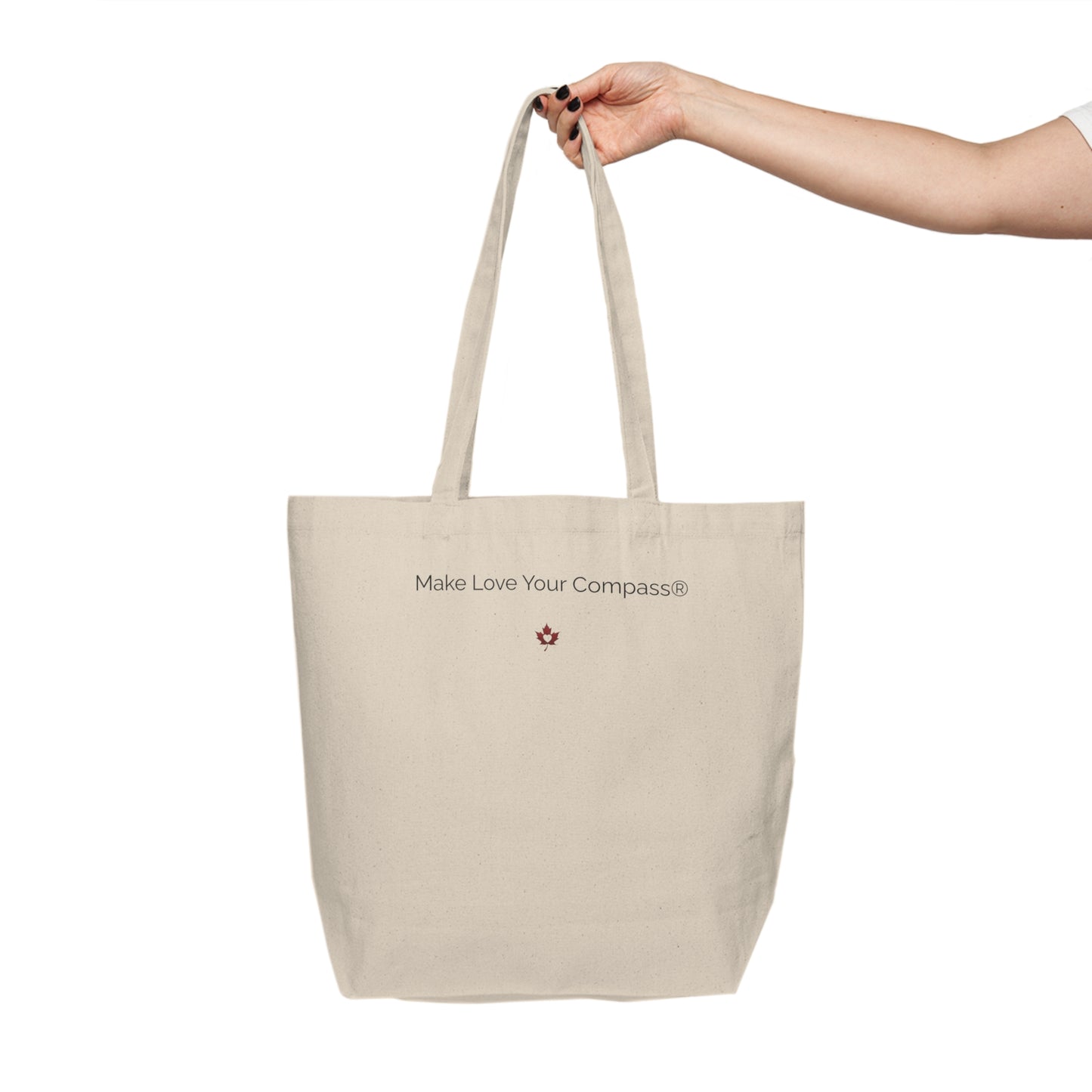 Make Love Your Compass | Great Horned Owl Canvas Shopping Tote - Natural