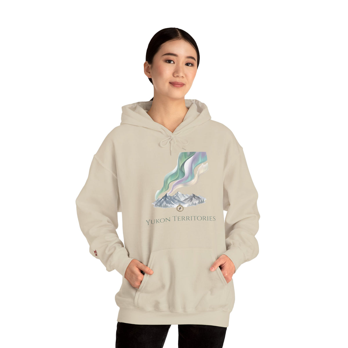 Yukon Territories Mountain Aurora Premium Heavyweight Hoodie